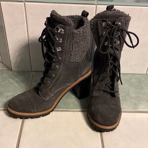 Nine West Women's Gray Lace-Up Ankle Boots NWOT
